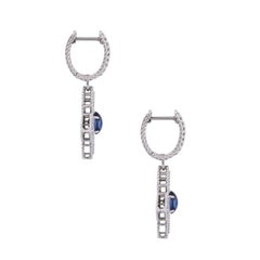 Roberto Coin Diamond and Sapphire Dangle Princess Flower Earrings