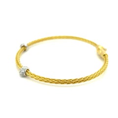 Roberto Coin Diamond Bangle Bracelet in 18 Karat Gold