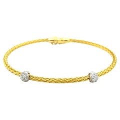 Roberto Coin Diamond Bangle Bracelet in 18 Karat Gold