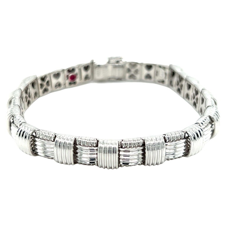 Bracelet En Or Blanc 18 Carats Avec Diamant - Neuf Avec étiquettes - Bijou élégant
