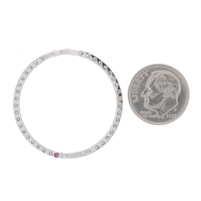 Round Cut Roberto Coin Diamond Circle Pendant - White Gold 18k Round .65ctw Love Eternity For Sale