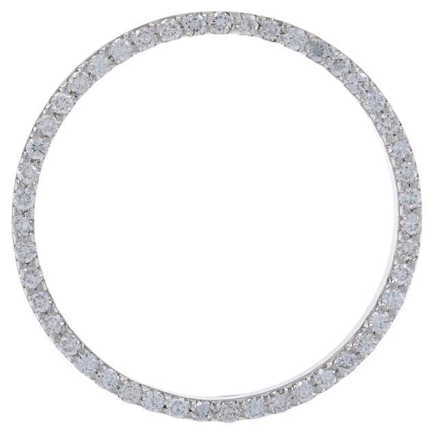 Pendentif cercle diamant Roberto Coin - or blanc 18k rond .65ctw Love Eternity