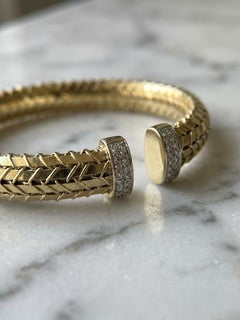 Roberto Coin Diamond Cuff Bracelet in 18K Yellow Gold