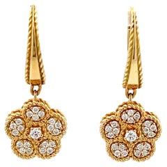 Roberto Coin Boucles d'oreilles en goutte marguerite en or jaune 18 carats et diamants