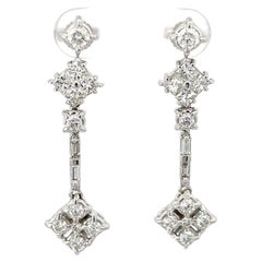 Roberto Coin Diamond Dangle Earrings 18K White Gold