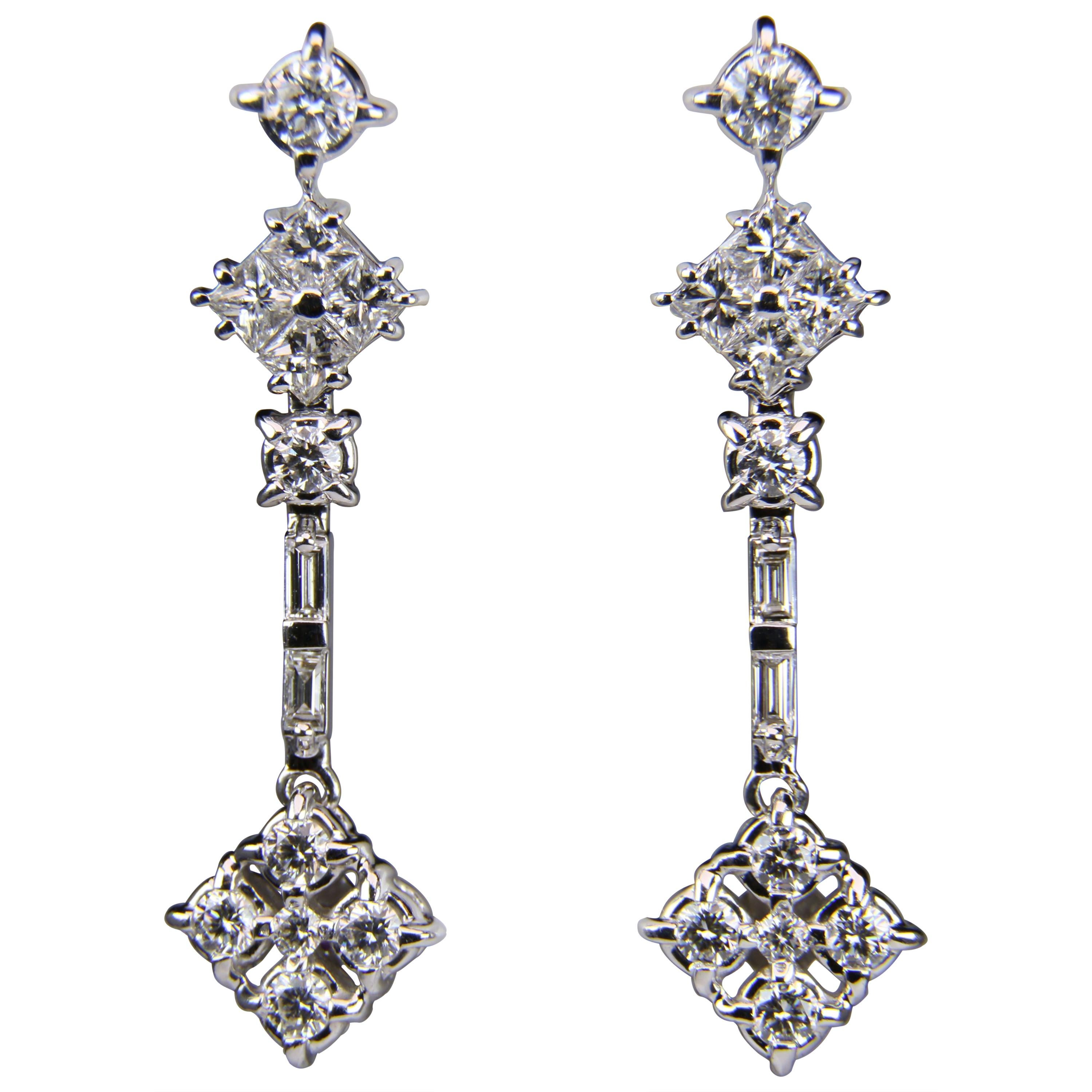 Roberto Coin Diamond Dangle Earrings For Sale