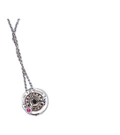Roberto Coin Collier pendentif en or blanc 18 carats avec disques de diamants
