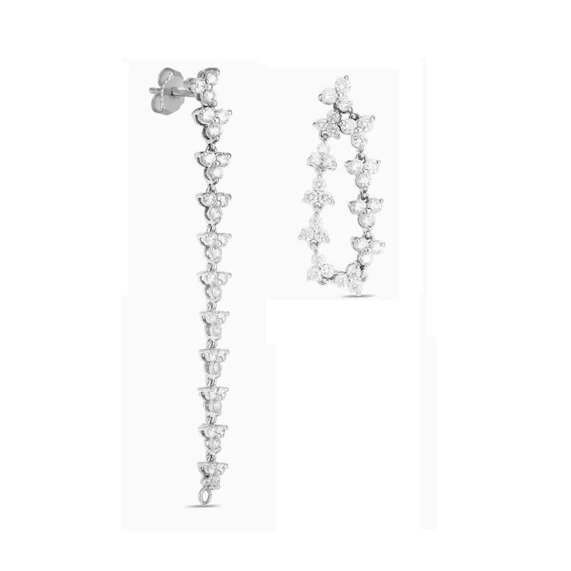 Round Cut Roberto Coin Diamond Drop Earring 111449AWERX0 For Sale