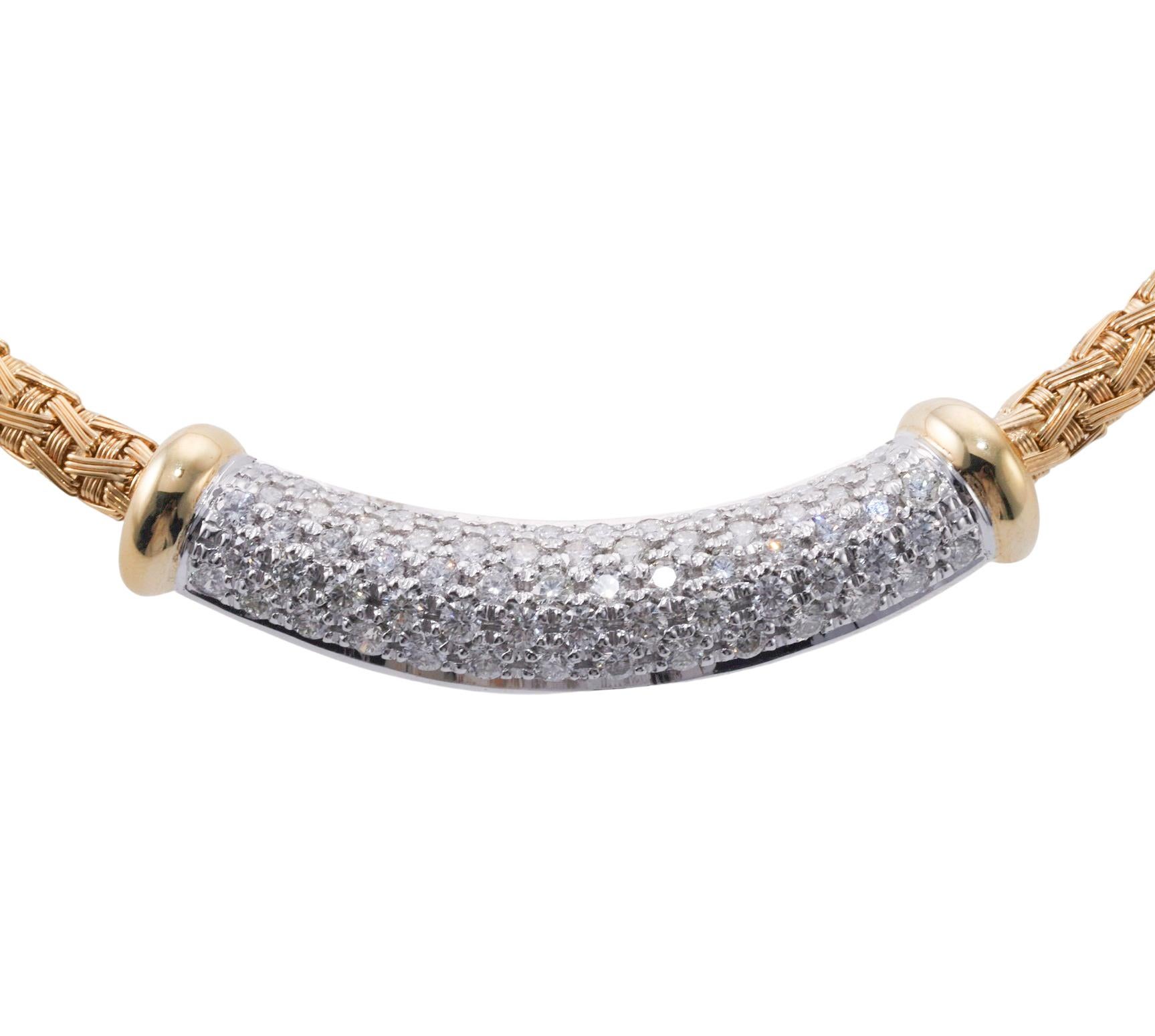 Roberto Coin Gold-Halskette mit Diamanten im Zustand „Hervorragend“ im Angebot in Lambertville, NJ