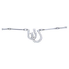 Roberto Coin Diamant Hufeisen-Duo-Armband 6 3/4" - Weißgold 18k Rund .50ctw