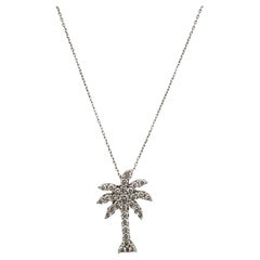 Roberto Coin Diamond Large Palm Tree Tiny Treasures 18KWG Pendant Necklace