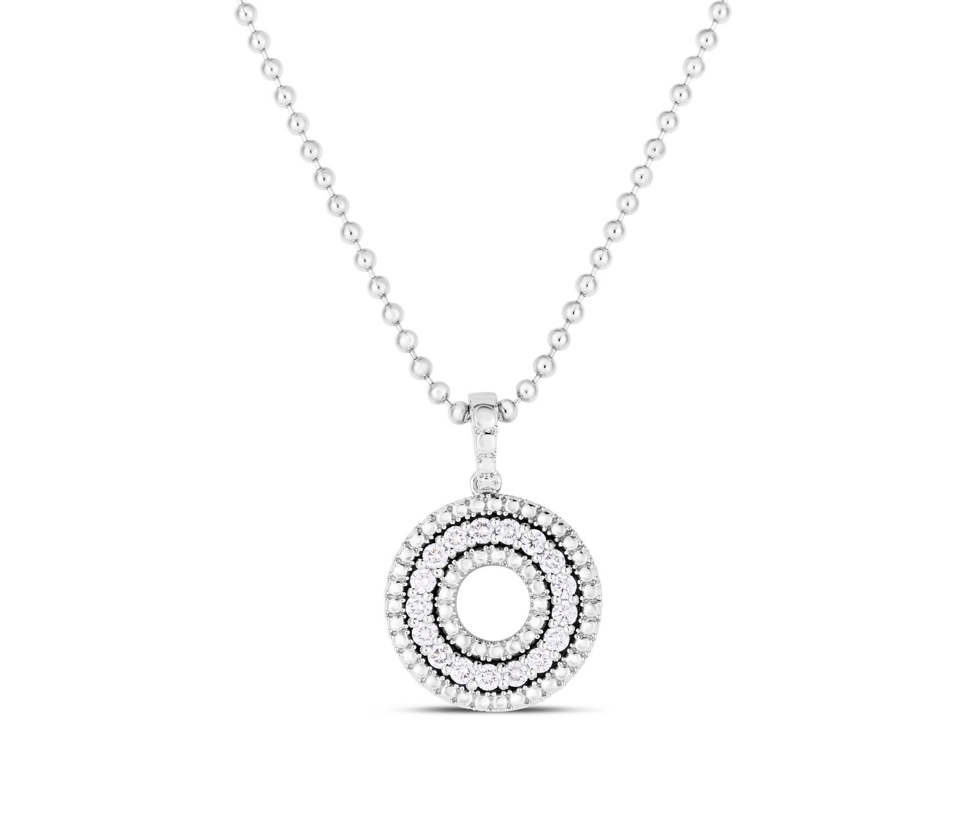 Taille ronde Roberto Coin Collier à cercles en diamants de taille moyenne 111474AWCHX0 en vente