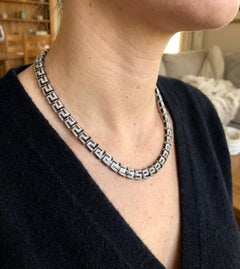 Ensemble collier et bracelet en diamant Roberto Coin Or blanc 18K 5.80ct