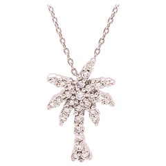 Roberto Coin Diamond Palm Tree 18 Karat Pendant with Chain, Tiny Treasures