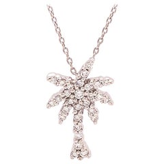 Roberto Coin Diamond Palm Tree 18 Karat Pendant with Chain, Tiny Treasures