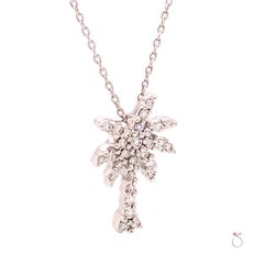 Roberto Coin Diamond Palm Tree 18 Karat Pendant with Chain, Tiny Treasures