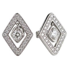 Orecchini a bottone Roberto Coin in oro bianco 18 carati con pavé di diamanti