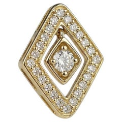 Orecchini a bottone geometrici Roberto Coin in oro giallo 18 carati con pavé di diamanti