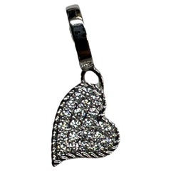 Roberto Coin Diamond Princess Heart 18 Karat White Gold Charm Pendant