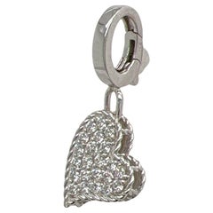Roberto Coin Diamond Princess Heart 18 Karat White Gold Charm Pendant