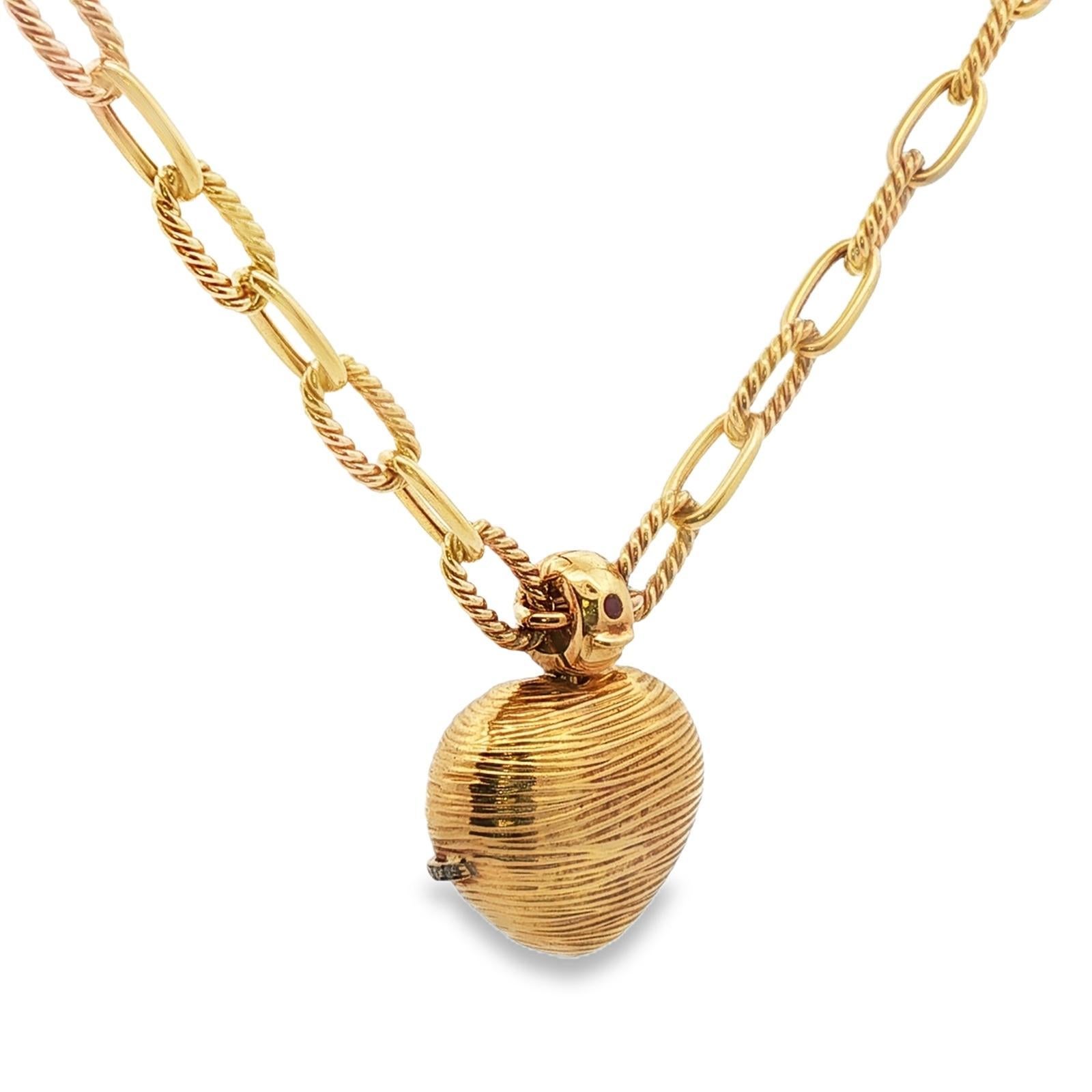 Roberto Coin - Collana con ciondolo a forma di cuore a soffietto in oro giallo 18 carati A Link 1