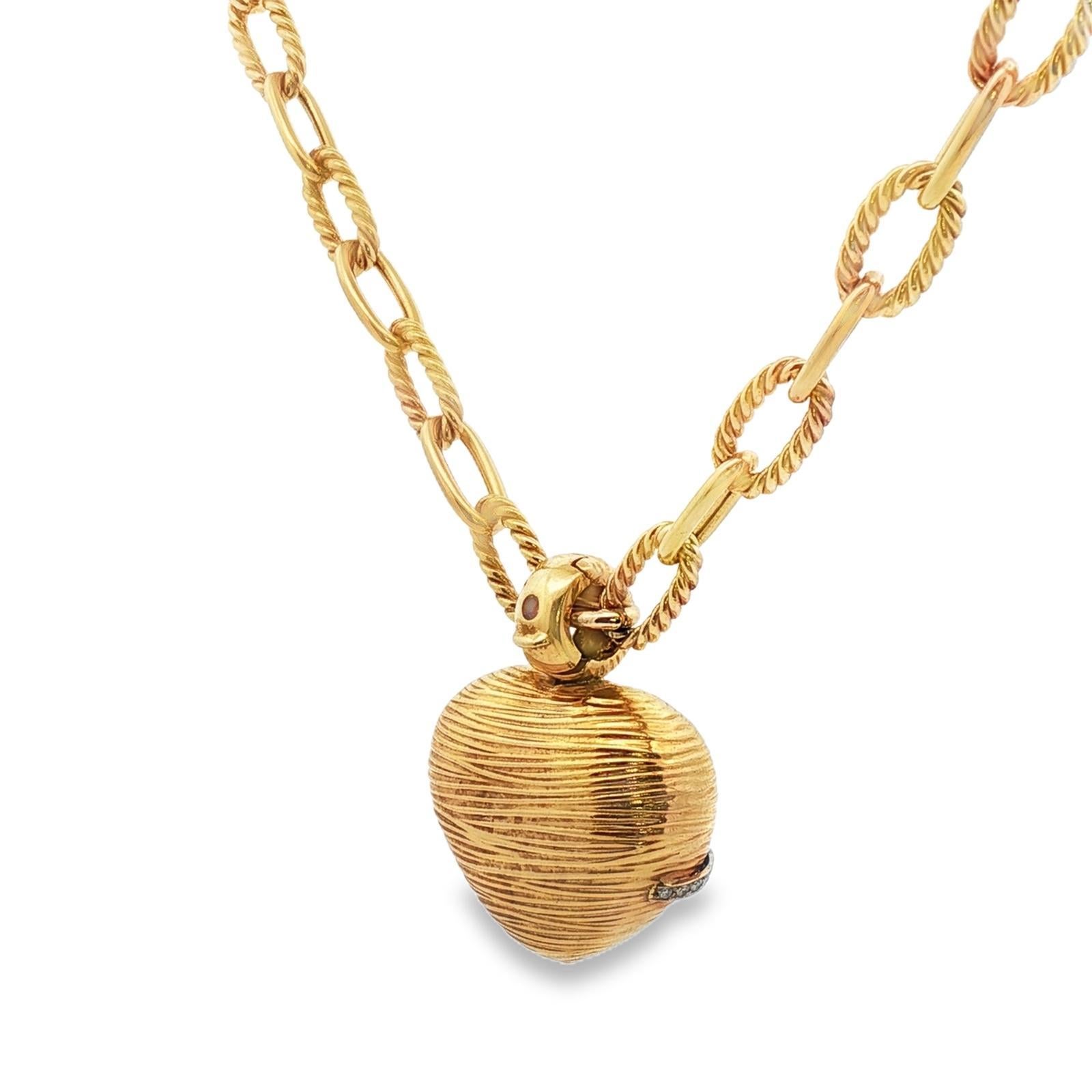 Roberto Coin - Collana con ciondolo a forma di cuore a soffietto in oro giallo 18 carati A Link 2