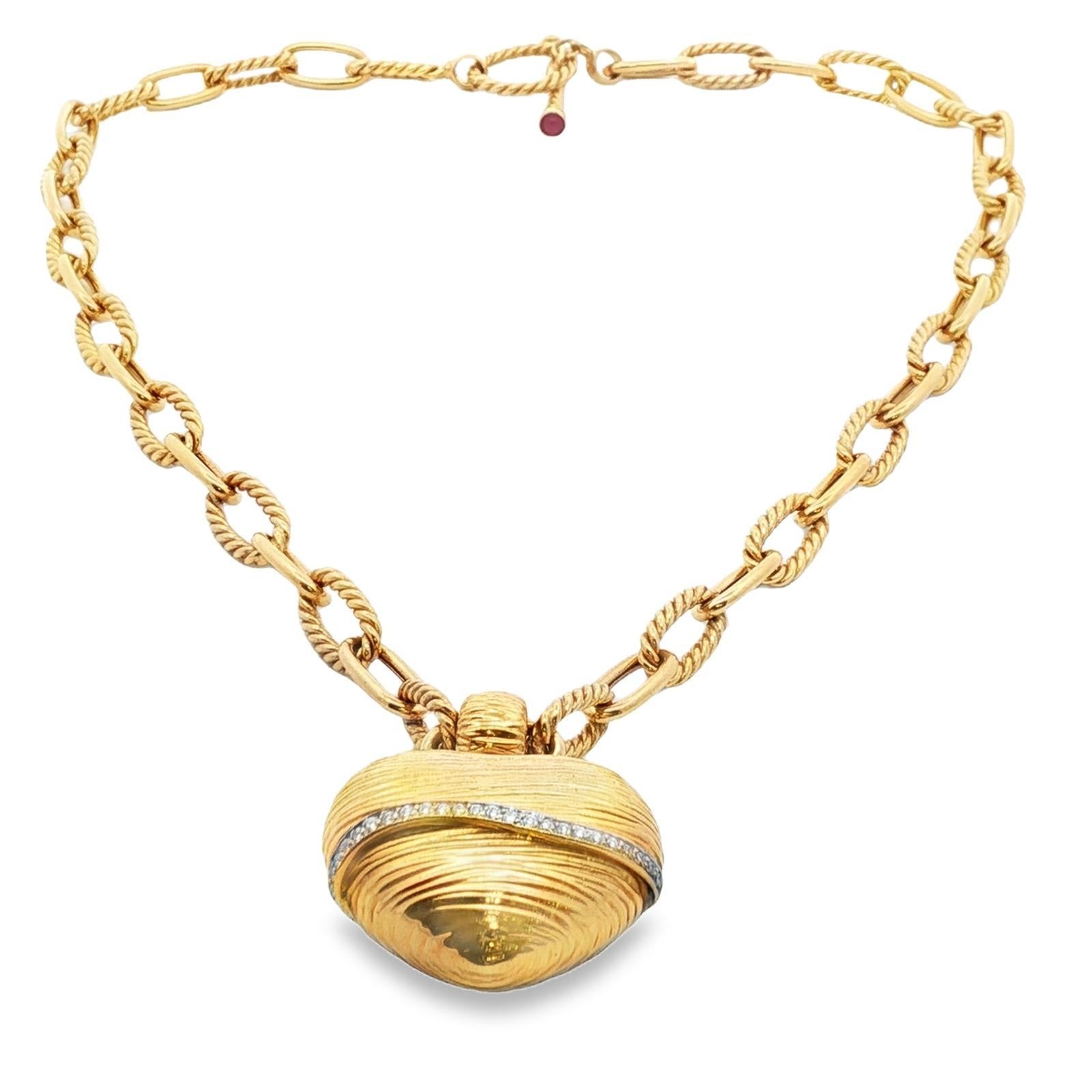 Roberto Coin - Collana con ciondolo a forma di cuore a soffietto in oro giallo 18 carati A Link 3