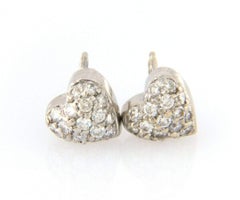 Roberto Coin Diamond Puffed Heart Stud Earrings in 14K White Gold