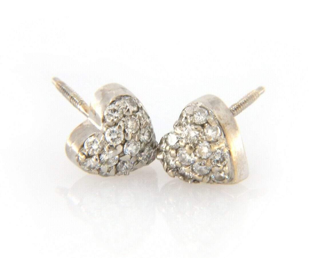 pave diamond puffed heart earrings