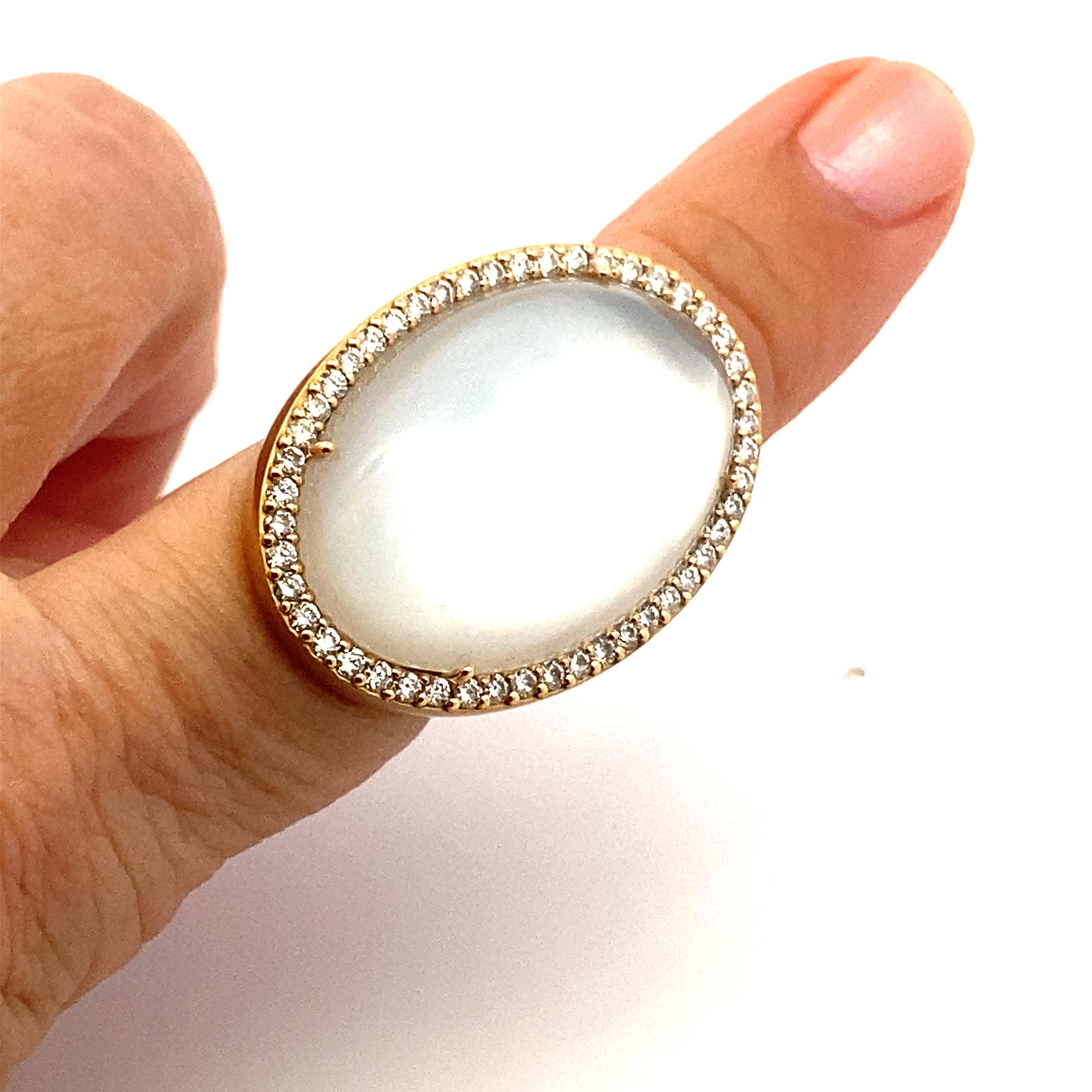 Contemporary Roberto Coin Diamond, Quartz and Mother of Pearl Ring For Sale