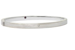 Roberto Coin Diamond 18 Karat White Gold Elephant Bangle Bracelet