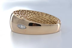 Roberto Coin Diamond, Ruby, 18K Rose Gold Wide “Golden Gate” Ring