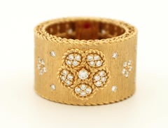 Roberto Coin Diamond, Ruby, 18k Yellow Gold “Daisy” Ring