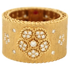 Roberto Coin Diamond, Ruby, 18k Yellow Gold “Daisy” Ring