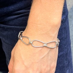 Roberto Coin Diamond Stirrup Link 18K White Gold Classica Parisienne Collection