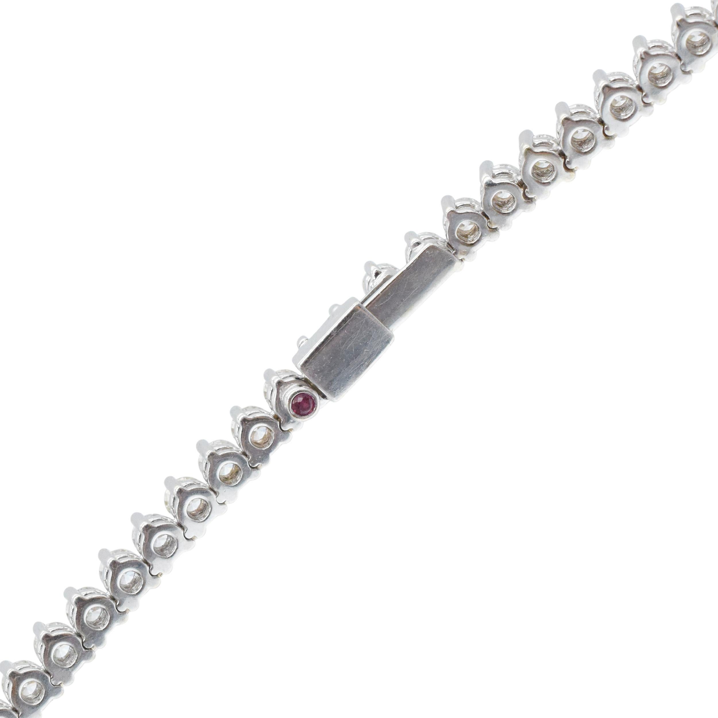 Roberto Coin Diamond Tennis Necklace In 18k white Gold For Sale 2