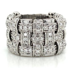 Roberto Coin Diamond Weave Flexible 18k White Gold Band