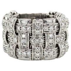 Roberto Coin Diamond Weave Flexible 18k White Gold Band