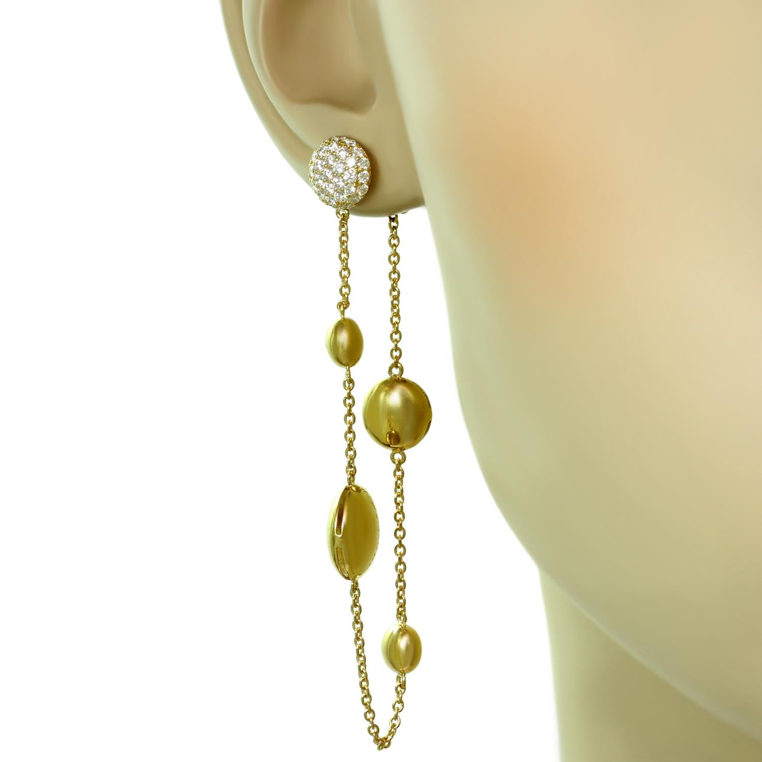 Women's Roberto Coin Diamond Yellow Gold Drop Earrings
