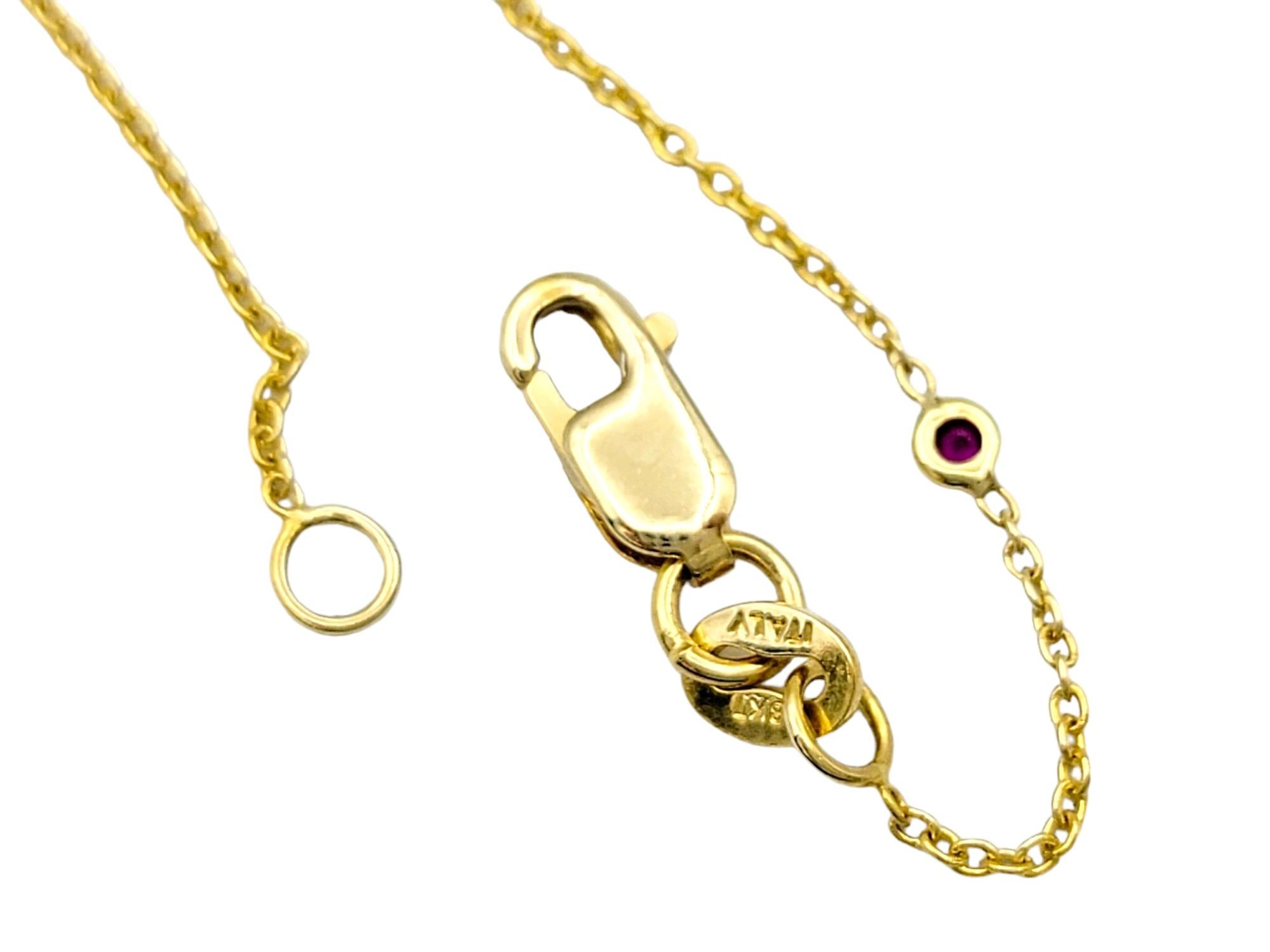 Women's Roberto Coin 'Diamonds by the Inch' Drop Lariat Necklace in 18 Karat Yellow Gold For Sale