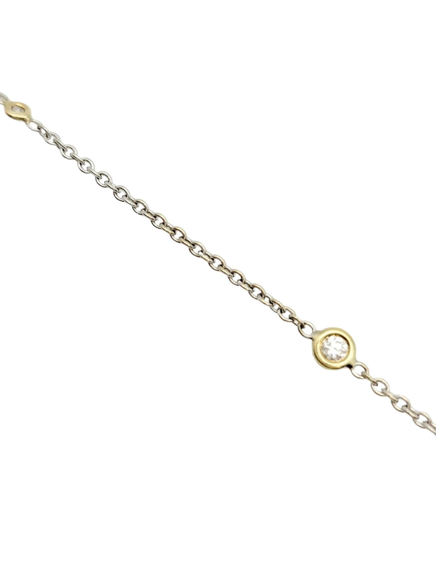 Contemporary Roberto Coin Diamonds by the Inch Station Bracelet in Two-Tone 18 Karat Gold For Sale