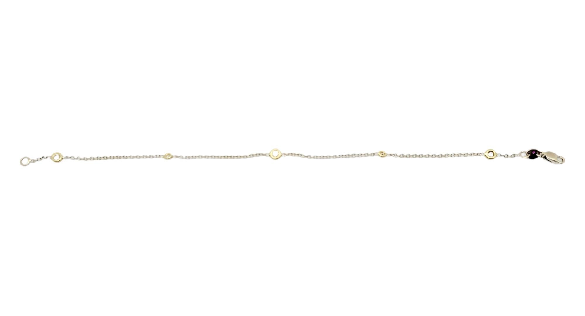 Roberto Coin Diamonds by the Inch Station Bracelet in Two-Tone 18 Karat Gold For Sale 1