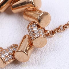 Roberto Coin Domino Diamond 18k Rose Gold Pendant Necklace