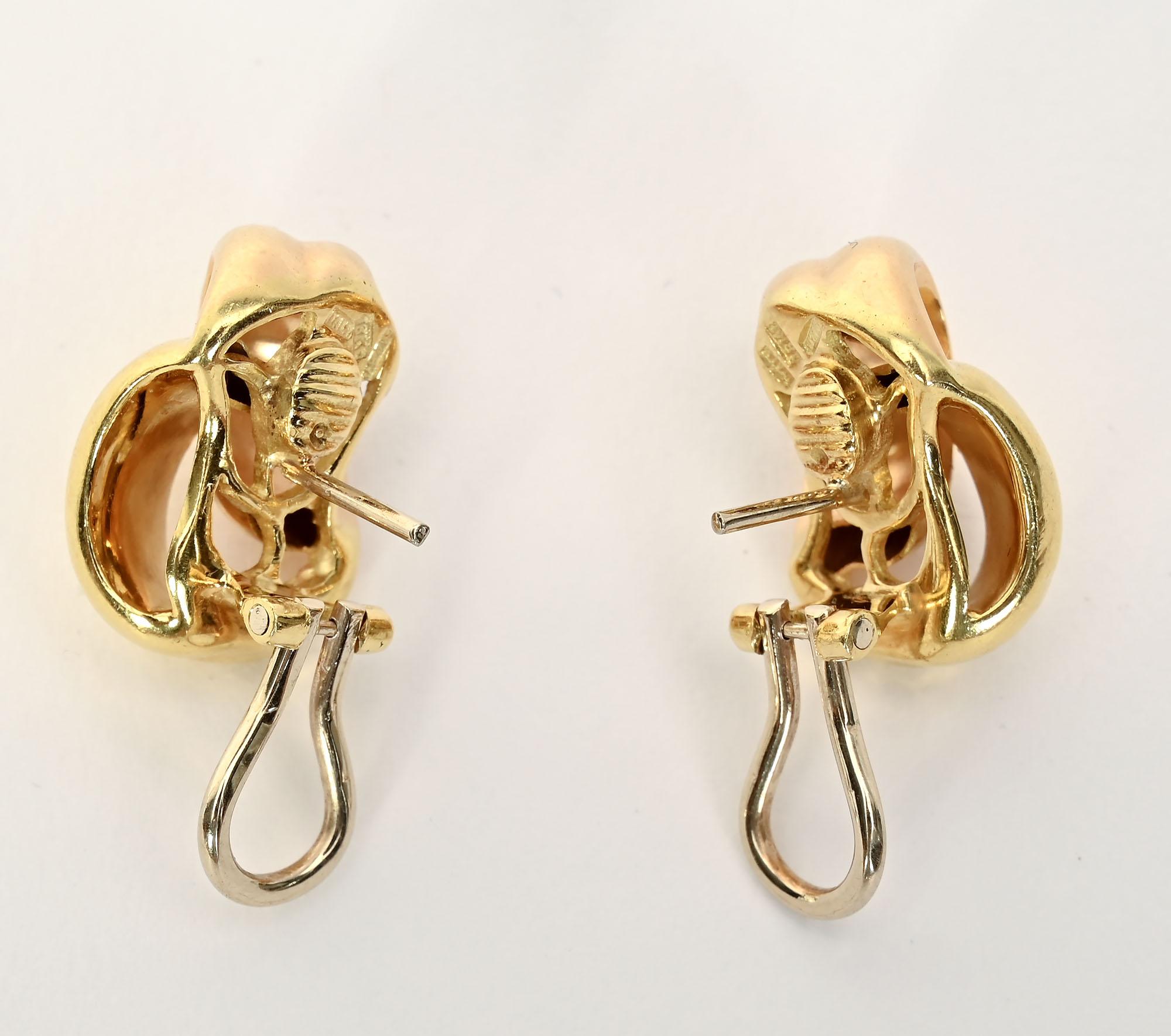Women's or Men's Roberto  Coin Double Loop Earrings For Sale