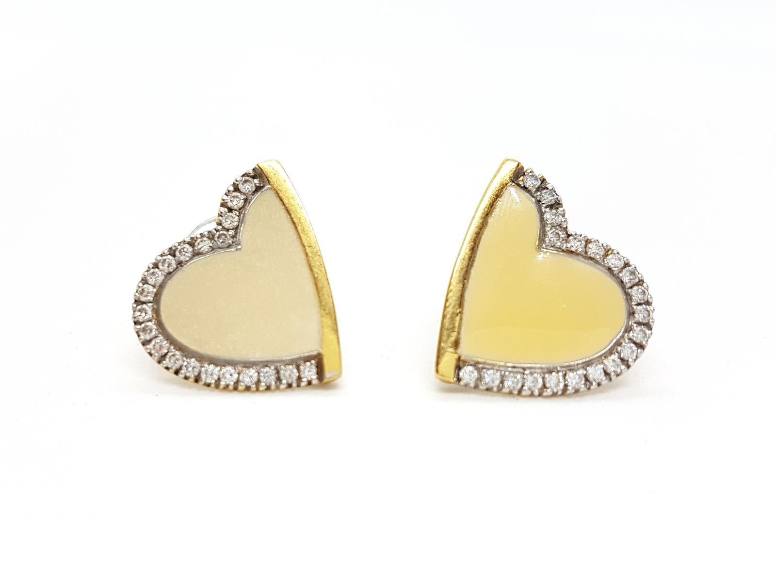 Roberto Coin Drop Earrings  Yellow GoldDiamond In Excellent Condition For Sale In PARIS, FR