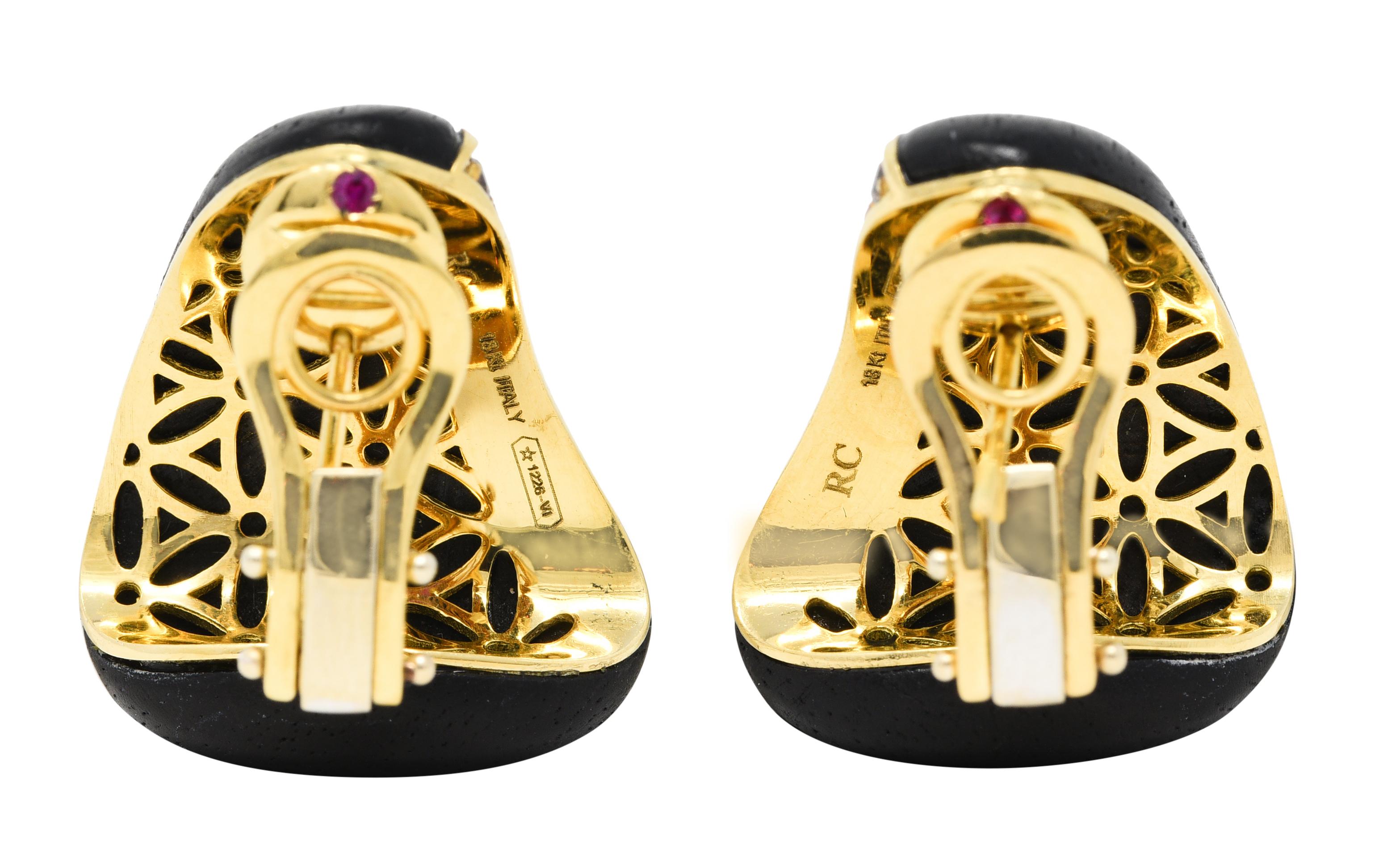 Brilliant Cut Roberto Coin Ebony 1.05 Carats Fancy Colored Diamond 18 Karat Gold Capri Plus Ea