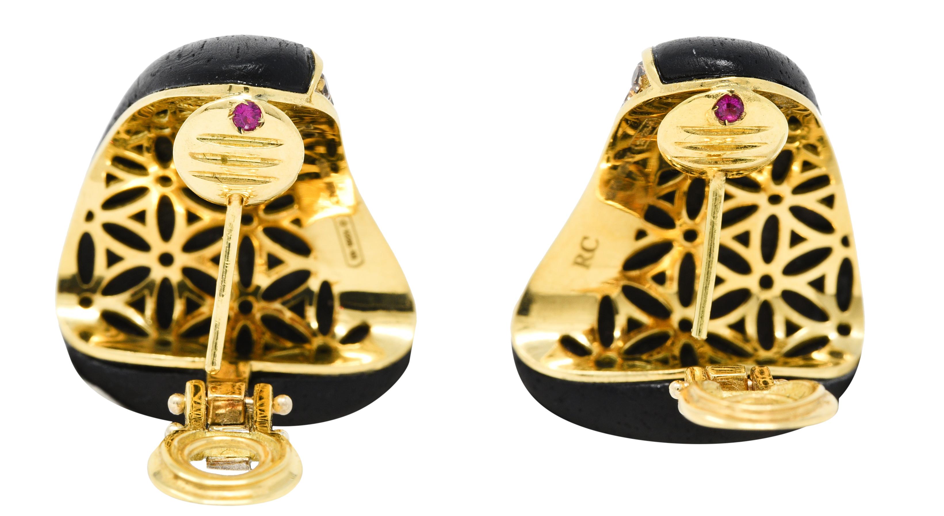 Roberto Coin Ebony 1.05 Carats Fancy Colored Diamond 18 Karat Gold Capri Plus Ea In Excellent Condition In Philadelphia, PA