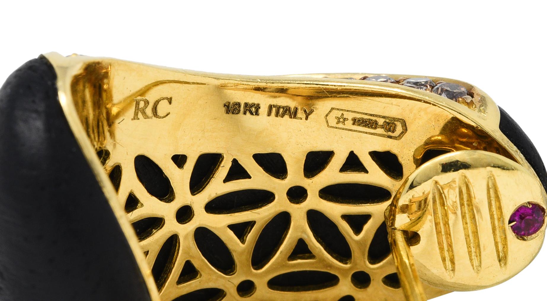 Roberto Coin Ebony 1.05 Carats Fancy Colored Diamond 18 Karat Gold Capri Plus Ea 1
