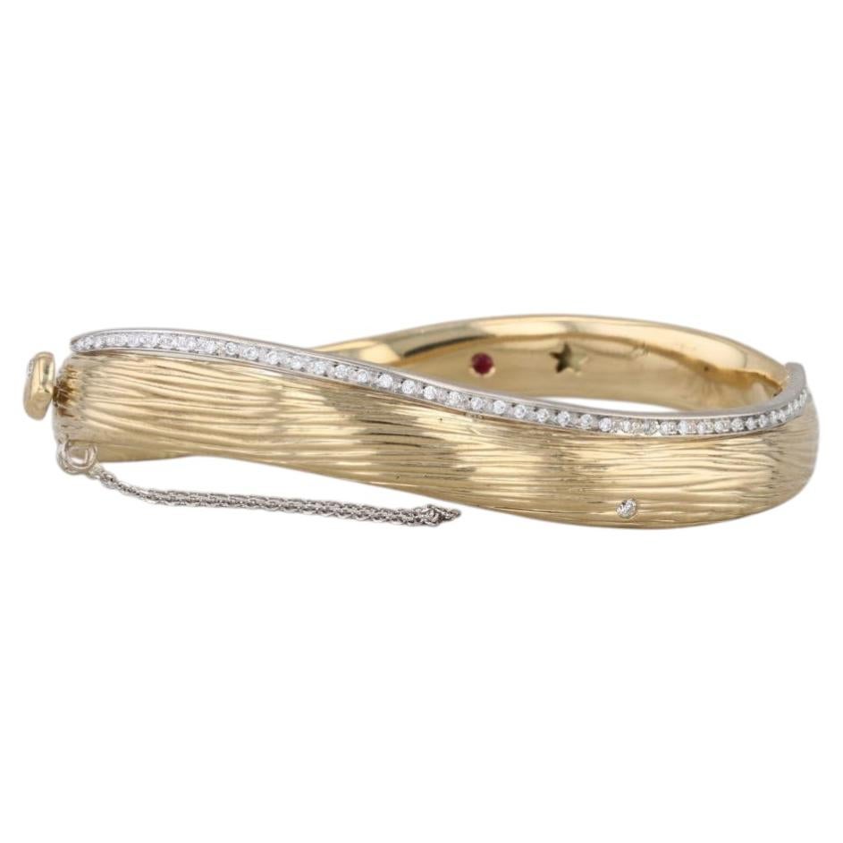 Roberto Coin Elephant Collection 0.50ctw Diamond Bangle Bracelet 18k Yellow Gold
