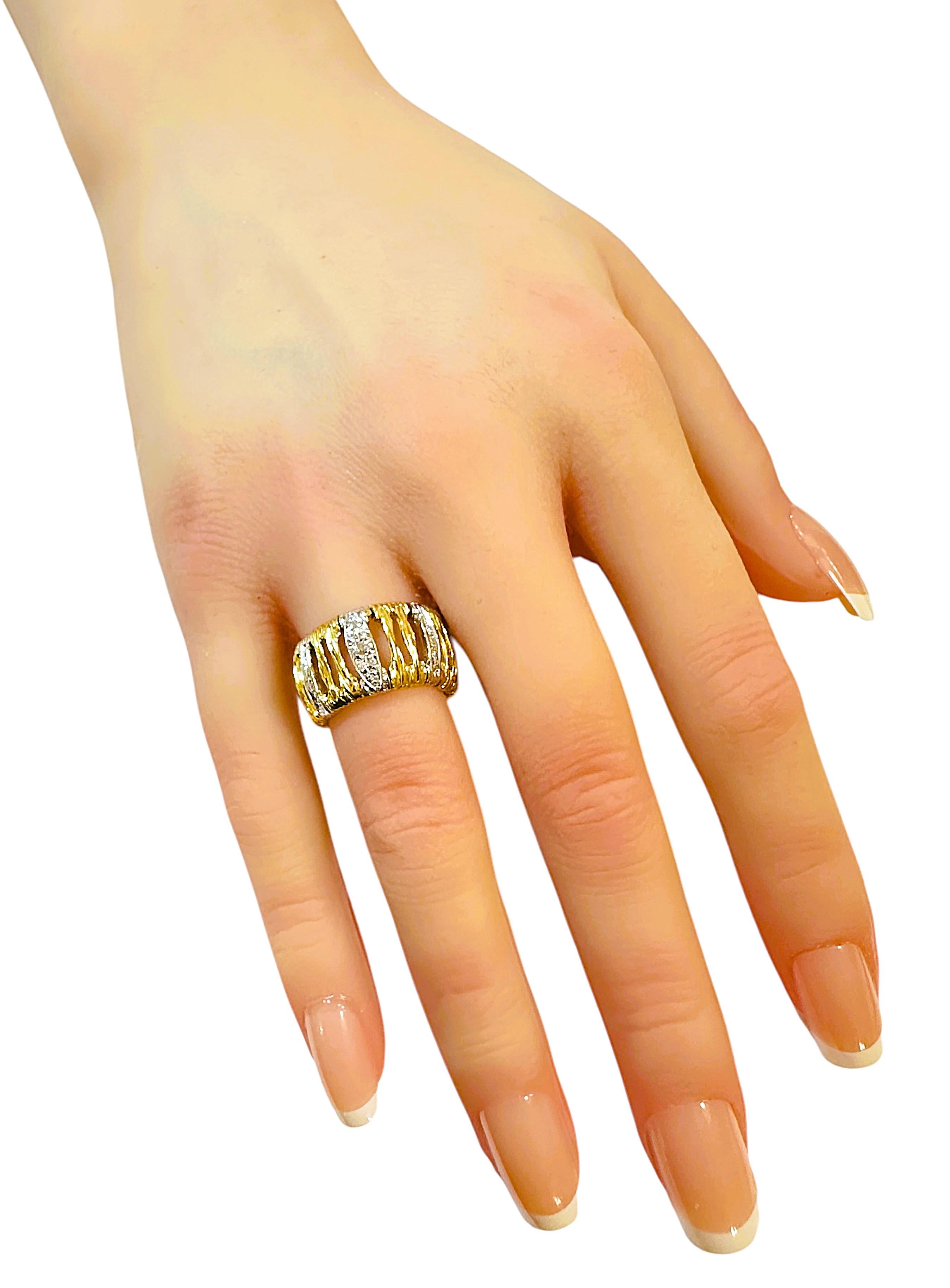 This is a rare Roberto Coin Elephant Skin Domed Ring size 6.  I believe this ring can be resized by your local jeweler. but you should confirm that with them before purchasing.  The ring is pre-owned and in excellent condition.  This is a statement